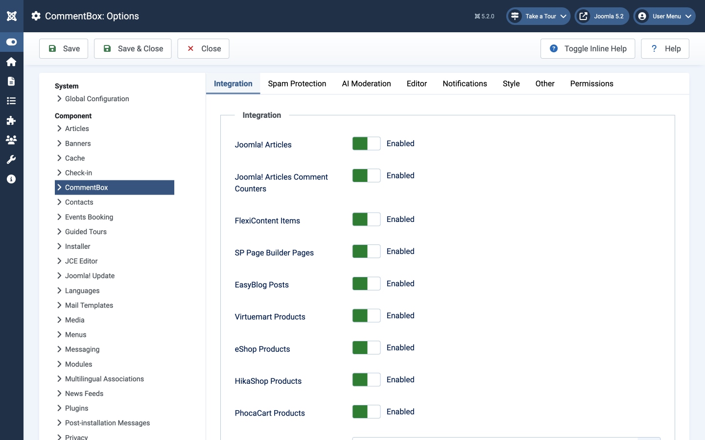 CommentBox for Joomla - Integration with FlexiContent, SP Page Builder, EasyBlog, VirtueMart, HikaShop, eShop and PhocaCart